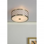 Civic - Antique Brass 2 Light Flush with Frosted Glass  Civic - Antique Brass 2 Light Flush with Frosted Glass