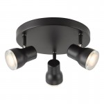 Clint - Bathroom Matt Black 3 Spotlights IP44