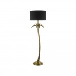 Coco - Antique Gold Palm Tree Floor Lamp with Black Shade Coco - Antique Gold Palm Tree Floor Lamp with Black Shade