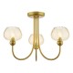 Dar_Vol3-COG0335 - Cognac - Satin Gold 3 Light Semi Flush with Champagne Ribbed Glass