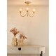 Dar_Vol3-COG0335 - Cognac - Satin Gold 3 Light Semi Flush with Champagne Ribbed Glass
