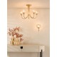 Dar_Vol3-COG0335 - Cognac - Satin Gold 3 Light Semi Flush with Champagne Ribbed Glass
