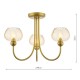 Dar_Vol3-COG0335 - Cognac - Satin Gold 3 Light Semi Flush with Champagne Ribbed Glass