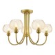 Dar_Vol3-COG0535 - Cognac - Satin Gold 5 Light Semi Flush with Champagne Ribbed Glass