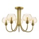 Dar_Vol3-COG0535 - Cognac - Satin Gold 5 Light Semi Flush with Champagne Ribbed Glass