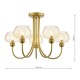 Dar_Vol3-COG0535 - Cognac - Satin Gold 5 Light Semi Flush with Champagne Ribbed Glass
