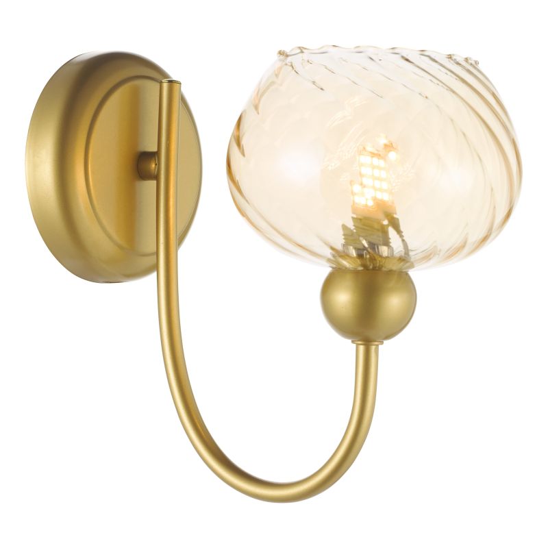 Dar_Vol3-COG0735 - Cognac - Satin Gold Wall Lamp with Champagne Ribbed Glass
