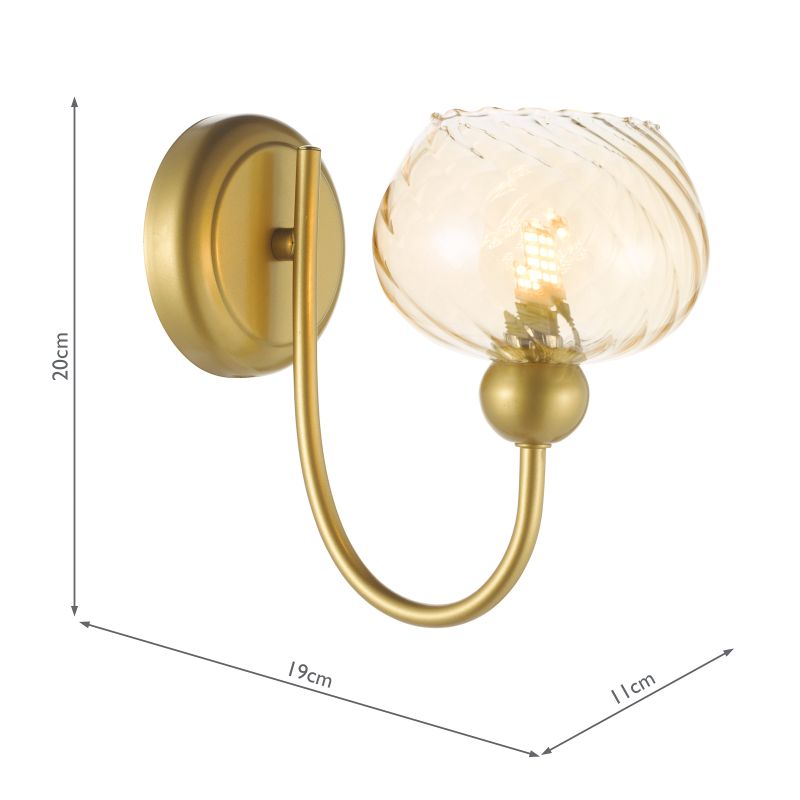 Dar_Vol3-COG0735 - Cognac - Satin Gold Wall Lamp with Champagne Ribbed Glass