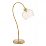 Cognac - Satin Gold Table Lamp with Champagne Ribbed Glass