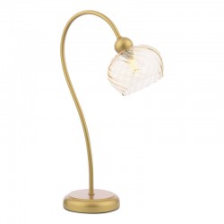 Cognac - Satin Gold Table Lamp with Champagne Ribbed Glass