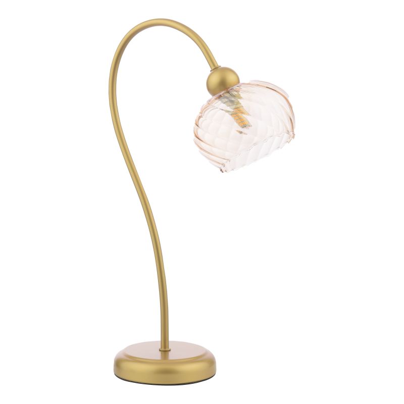 Dar_Vol3-COG4235 - Cognac - Satin Gold Table Lamp with Champagne Ribbed Glass