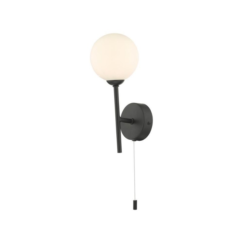 Dar-COH0722-02 - Cohen - White Glass & Black Wall Lamp