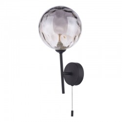 Cohen - Black Wall Lamp with Smoked Dimple Glass Cohen - Black Wall Lamp with Smoked Dimple Glass