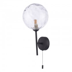 Cohen - Black Wall Lamp with Clear Dimple Glass Cohen - Black Wall Lamp with Clear Dimple Glass