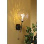 Cohen - Black Wall Lamp with Clear Dimple Glass Cohen - Black Wall Lamp with Clear Dimple Glass