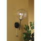 Dar-COH0722-12 - Cohen - Dimple Clear Glass & Black Wall Lamp