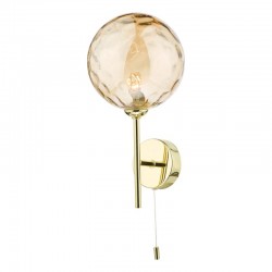 Cohen - Gold Wall Lamp with Amber Dimple Glass Cohen - Gold Wall Lamp with Amber Dimple Glass