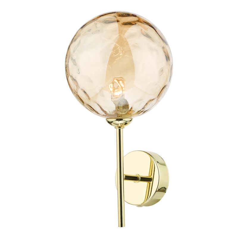 Dar-COH0735-11 - Cohen - Dimple Amber Glass & Gold Wall Lamp
