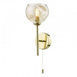 Cohen - Gold Wall Lamp with Amber Dimple Glass Cohen - Gold Wall Lamp with Amber Dimple Glass