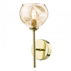 Cohen - Gold Wall Lamp with Amber Dimple Glass Cohen - Gold Wall Lamp with Amber Dimple Glass
