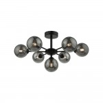 Cohen - Black 7 Light Semi Flush with Smoked Mirrored Glass Cohen - Black 7 Light Semi Flush with Smoked Mirrored Glass