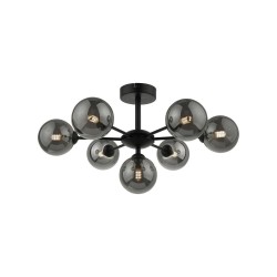 Cohen - Black 7 Light Semi Flush with Smoked Mirrored Glass Cohen - Black 7 Light Semi Flush with Smoked Mirrored Glass