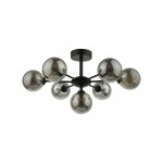Cohen - Black 7 Light Semi Flush with Smoked Mirrored Glass Cohen - Black 7 Light Semi Flush with Smoked Mirrored Glass