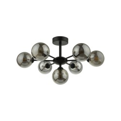 Cohen - Black 7 Light Semi Flush with Smoked Mirrored Glass Cohen - Black 7 Light Semi Flush with Smoked Mirrored Glass