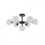Cohen - Black 7 Light Semi Flush with White Glass Cohen - Black 7 Light Semi Flush with White Glass