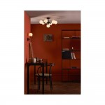 Cohen - Black 7 Light Semi Flush with White Glass Cohen - Black 7 Light Semi Flush with White Glass