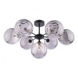 Cohen - Black 7 Light Semi Flush with Smoked Dimple Glass Cohen - Black 7 Light Semi Flush with Smoked Dimple Glass
