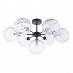 Cohen - Black 7 Light Semi Flush with Clear Dimple Glass Cohen - Black 7 Light Semi Flush with Clear Dimple Glass