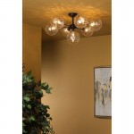 Cohen - Black 7 Light Semi Flush with Clear Dimple Glass Cohen - Black 7 Light Semi Flush with Clear Dimple Glass