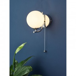Cradle - Chrome Wall Lamp with White Glass Cradle - Chrome Wall Lamp with White Glass