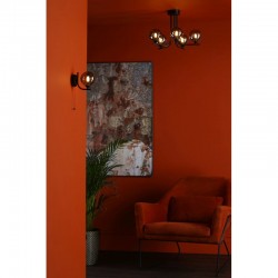 Cradle - Black 5 Light Ceiling Lamp with Smoked Glass