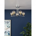 Cradle - Polished Chrome 5 Light Ceiling Lamp with Smoked Glass Cradle - Polished Chrome 5 Light Ceiling Lamp with Smoked Glass