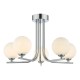 Dar-CRA5450-02 - Cradle - White Glass & Chrome 5 Light Ceiling Lamp