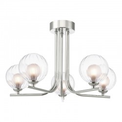 Cradle - Chrome 5 Light Semi Flush with Double Glasses