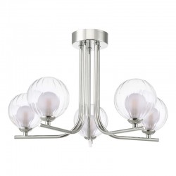 Cradle - Chrome 5 Light Semi Flush with Double Glasses