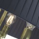 Dar-CRI0423 - Cristin - Navy Ribbon Fabric with Satin Brass 4 Light Pendant