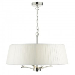 Cristin - Polished Nickel 4 Light Pendant with Ivory Ribbon Shade Cristin - Polished Nickel 4 Light Pendant with Ivory Ribbon Shade