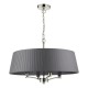 Ceiling Lights - Cristin - Grey Ribbon Shade & Nickel 4 Light Pendant Dar-CRI0439 - Cristin - Grey Ribbon Shade & Nickel 4 Light Pendant
