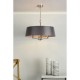Ceiling Lights - Cristin - Grey Ribbon Shade & Nickel 4 Light Pendant Dar-CRI0439 - Cristin - Grey Ribbon Shade & Nickel 4 Light Pendant