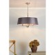Ceiling Lights - Cristin - Grey Ribbon Shade & Nickel 4 Light Pendant Dar-CRI0439 - Cristin - Grey Ribbon Shade & Nickel 4 Light Pendant