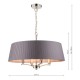 Ceiling Lights - Cristin - Grey Ribbon Shade & Nickel 4 Light Pendant Dar-CRI0439 - Cristin - Grey Ribbon Shade & Nickel 4 Light Pendant