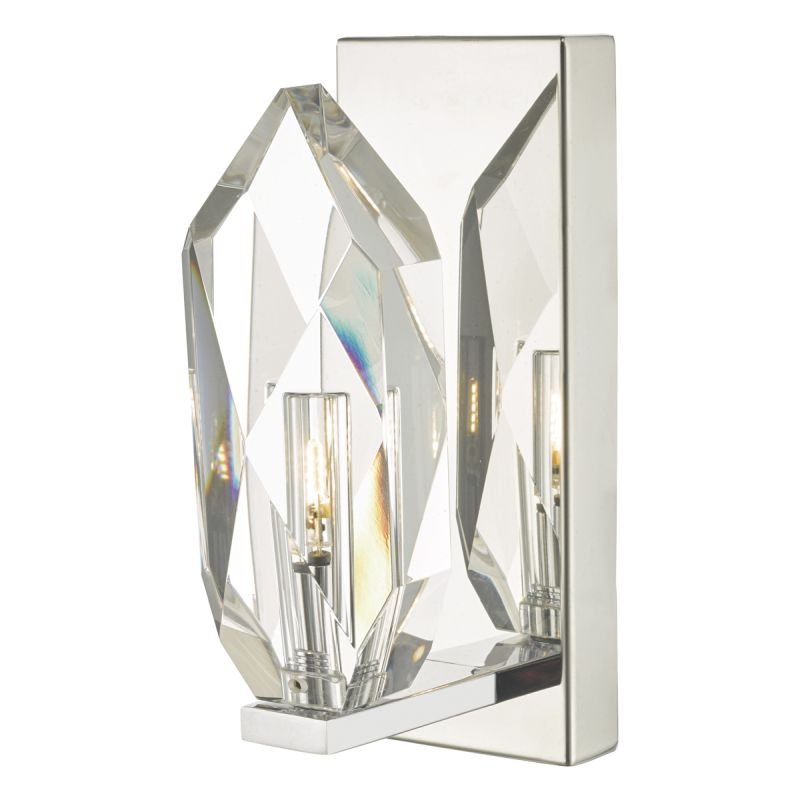 Crystal & Acrylic - Crystal - Chrome with Crystal Rock Wall Lamp Dar-CRY0750 - Crystal - Chrome with Crystal Rock Wall Lamp