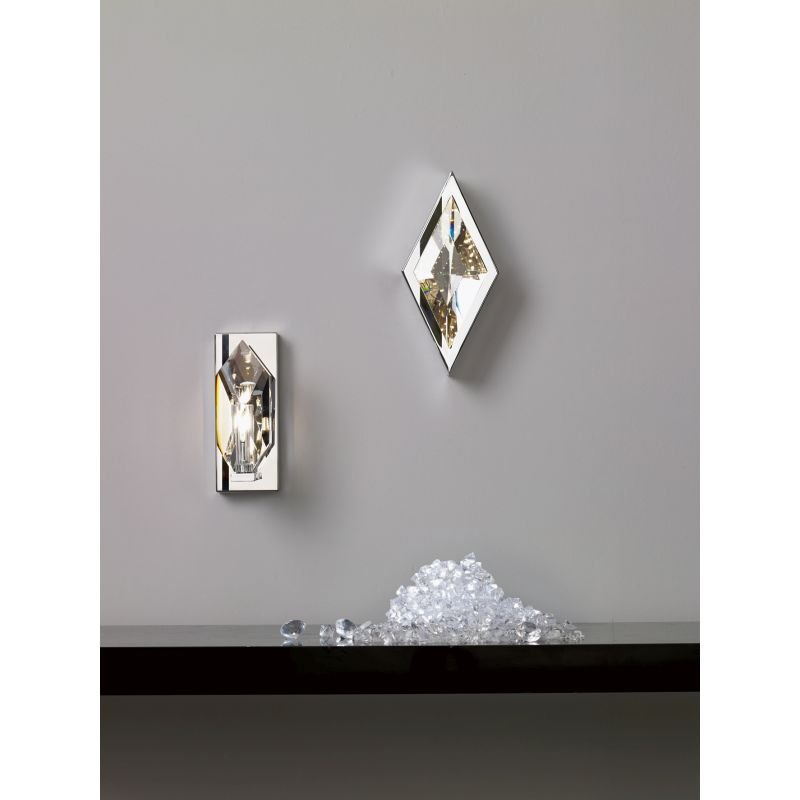 Crystal & Acrylic - Crystal - Chrome with Crystal Rock Wall Lamp Dar-CRY0750 - Crystal - Chrome with Crystal Rock Wall Lamp