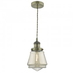 Curtis - Antique Brass Pendant with Champagne Glass Curtis - Antique Brass Pendant with Champagne Glass