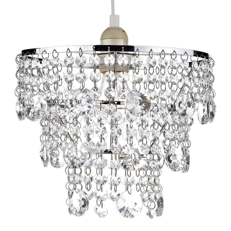 Accessories - Cybil - Crystal Shade with Chrome for Hanging Pendant Dar-CYB6550 - Cybil - Crystal Shade with Chrome for Hanging Pendant