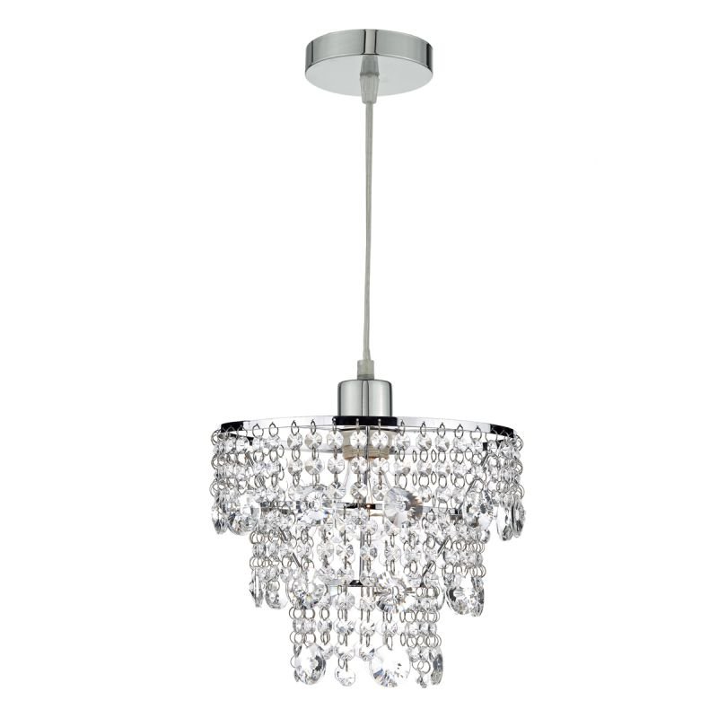 Accessories - Cybil - Crystal Shade with Chrome for Hanging Pendant Dar-CYB6550 - Cybil - Crystal Shade with Chrome for Hanging Pendant
